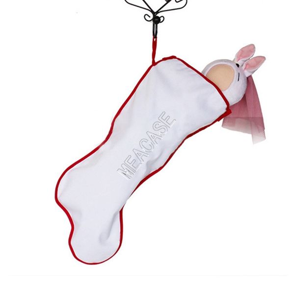 

рождественские украшения для сублимационного термического трансфера рождественские чулки носки пустые diy рождественские расходные материалы, Silver