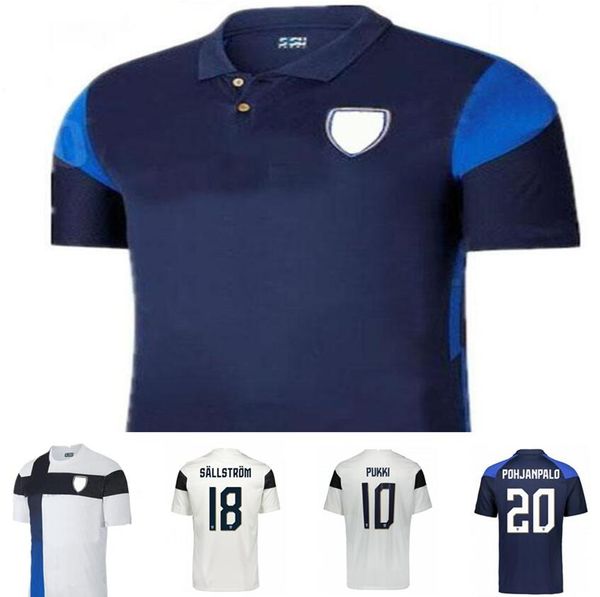 

2020 finland national team mens soccer jerseys new pukki skrabb raitala jensen lod home white football shirt short sleeve uniforms, Black;yellow