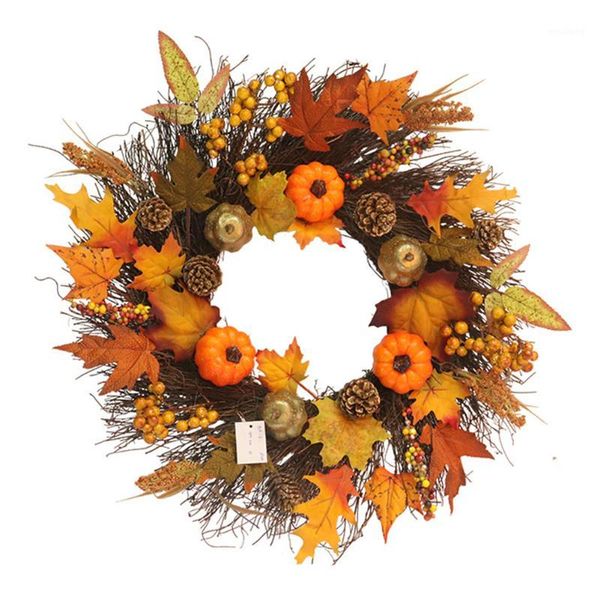 

decorative flowers & wreaths 45cm garland christmas simulation wreath front door window hanging home xmas party decorations1