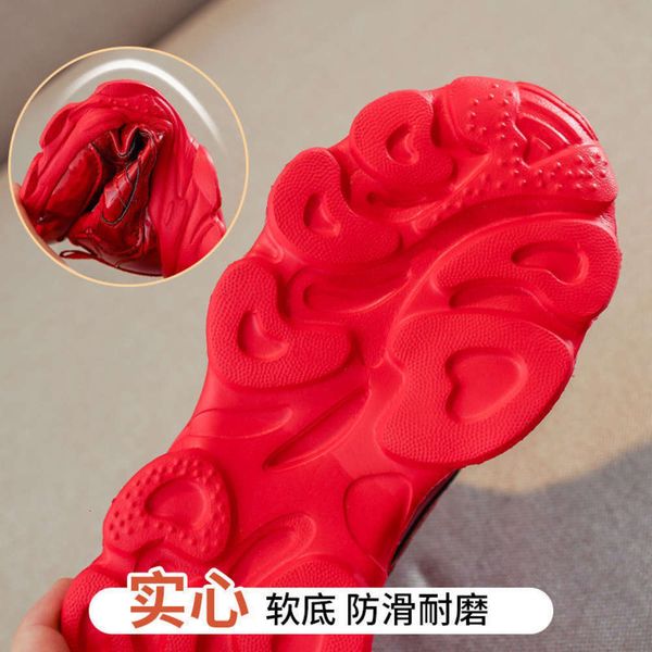 

leather girls' with sports veet autumn winter 2020 new boys' sho, Black;grey