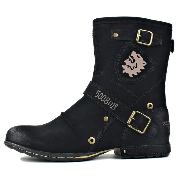 

2021 genuine leather men boots ankle shoes 5008-1-hh suede 7yru, Black