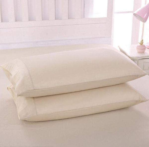 

1 Pair Cotton Pillow Cases Solid Color Pillowcase Combed Pure Natural Soft Silky Pillowcase
