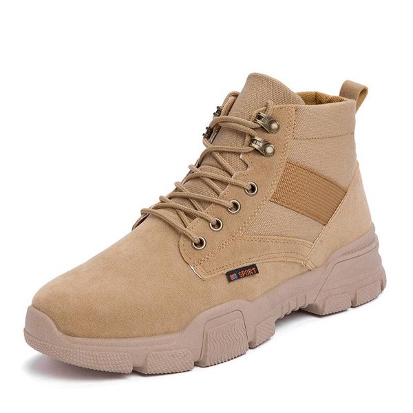 

new men boots vintage suede leather western ankle boots men waterproof autumn winter casual shoes basic canvas 38-44, Black