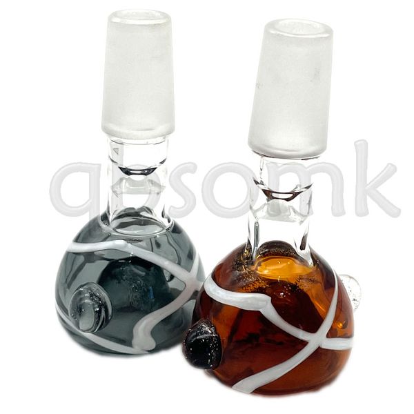 QBsomk 14 mm 18 mm Glasschale, männliche Glasschalen, Glas-Kräuterhalter für Wasserbongs, Schalen, Trichter, Rig-Zubehör, Aschefänger
