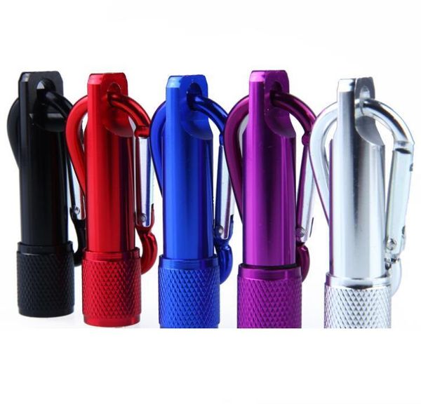 

LED Mini Flashlight torch Aluminum Alloy Torches with Carabiner Ring Keyrings Key Chain outdoor camping Flash lights LED Flashlights