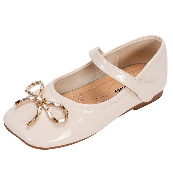 

flat shoes spring children' leather girls fashion princess kids butterfly-knot soft sole patent, Black;grey