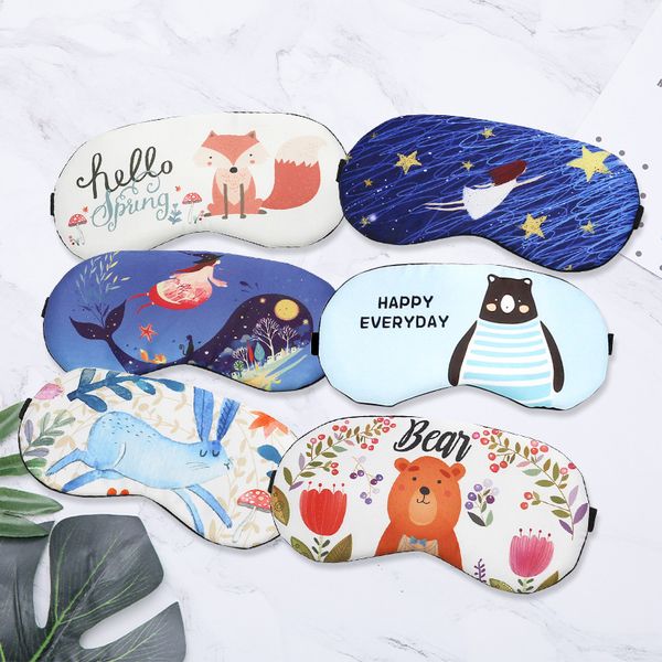 

1шт спящая маска eyepatch глаз обложка хлопок креативный прекрасный мультфильм для глаз путешествия relax sleeping aid eye patch shading eye