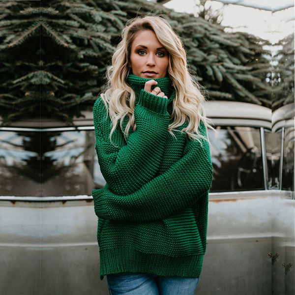 

turtleneck sweater women green long sleeve autumn winter jumper women pink knit big size pullover women sweaters 711, White;black