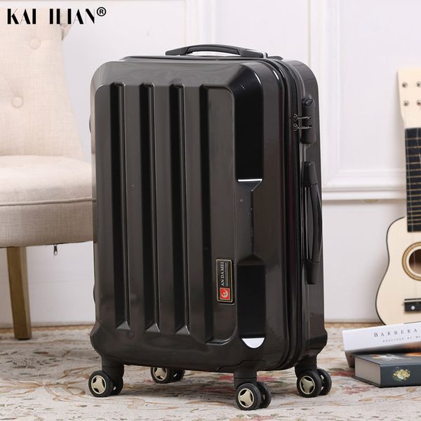 

20''24'' 28''travel suitcase on wheels men spinner rolling luggage silver black carry -on trolley suitcase fas
