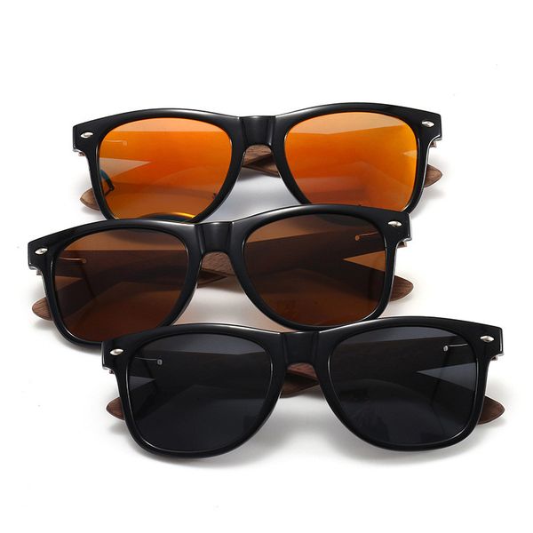 

bamboo wood retro sunglasses men retro polarized sunglass women square designer sun glasses men brand uv400 protection glasses, White;black