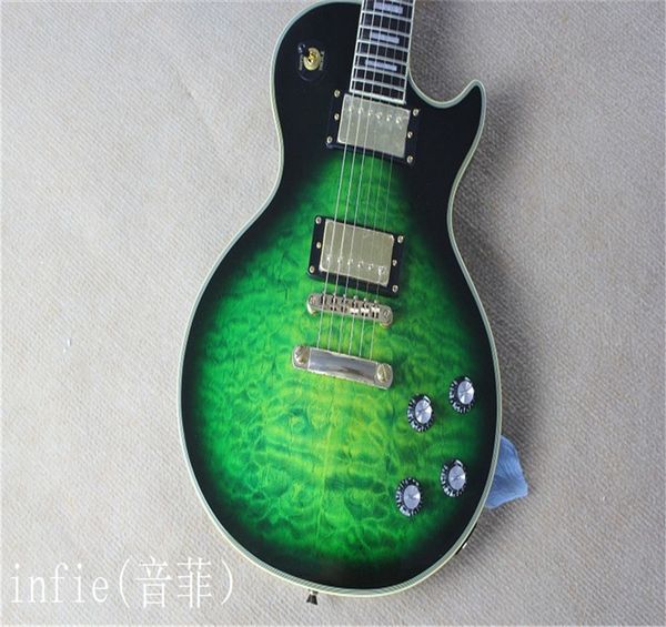 2022 Clouds verdes personalizados Padrão Guitarra 2 Guitarra elétrica