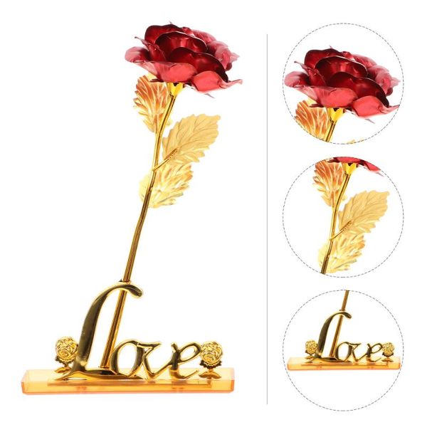 

1 set romantic artificial rose bouquet with base box valentine's day gift