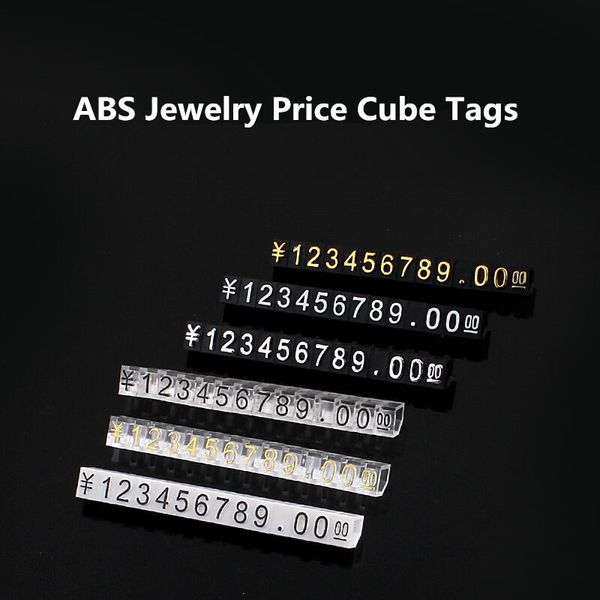 

7*9mm cube adjustable tag for jewelry display counter stand number letter dollar euro price block kit