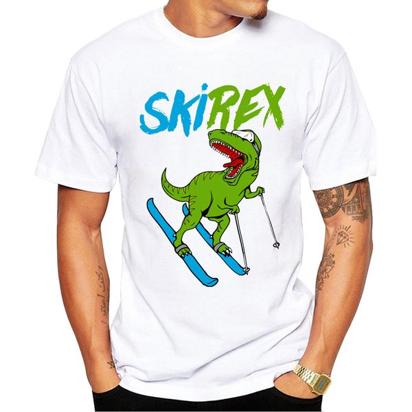

teehub new arrivals fashion ski rex skisaurus rex short sleeve funny dinosaur printed hipster sport hooded sweatshirt hoodie t shirt