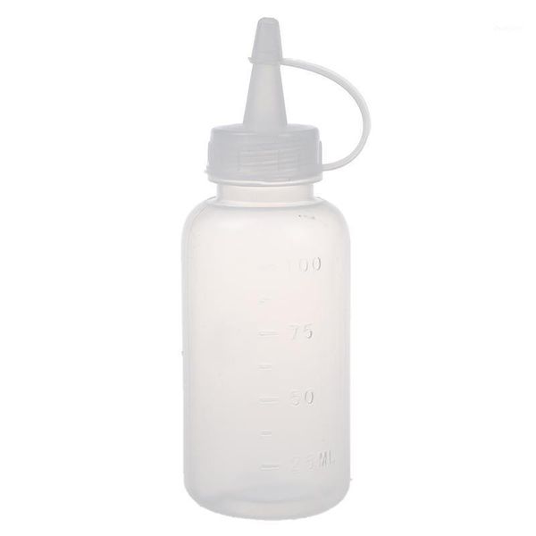 

clear squeezable 100 ml flask, white cover dispenser (10 bottles)1