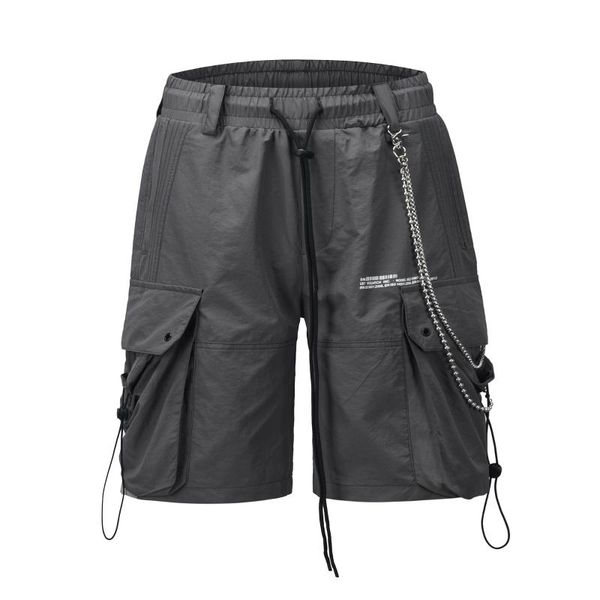 

men's shorts 2021 large side pocket drawstring cargo design casual mens hip hop sportswear men fashion tactical, White;black