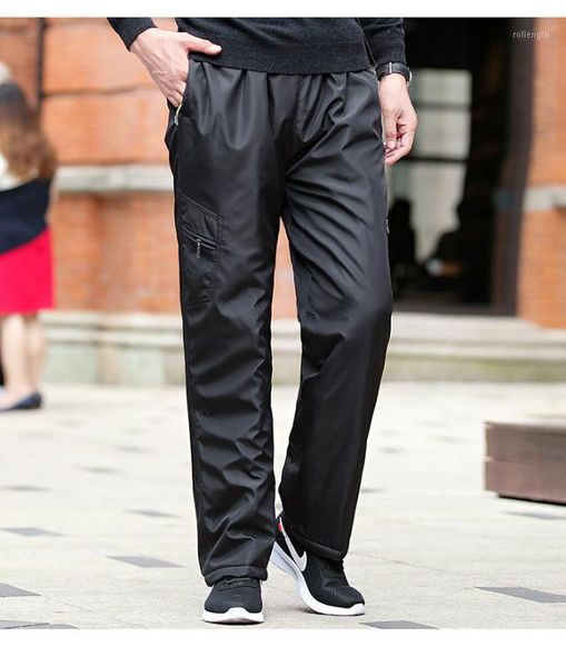 

winter middle-aged and elderly warm casual men's trousers casual pants men's autumn and winter warm thickening1, Black