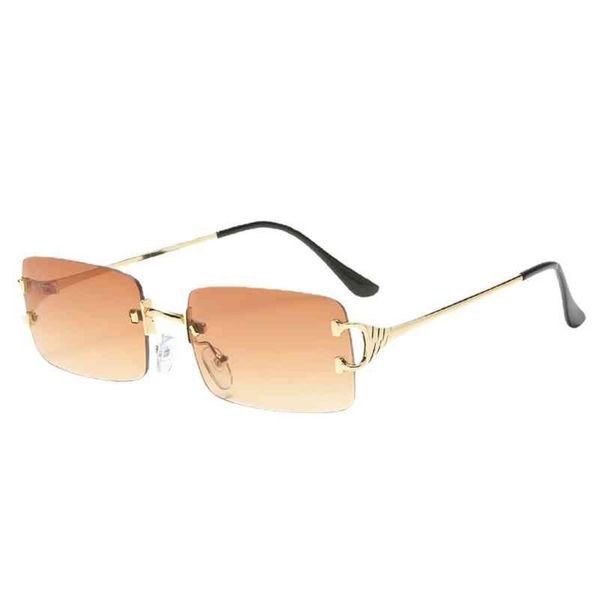 

73% off factory sale new frameless cut edge square women's leg small frame ocean sunglasses, White;black