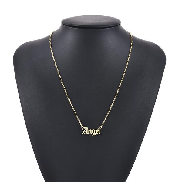 

новая мода женщины нержавеющая сталь ангел baby babygirl письма подвеска ожерелье женщины ювелирные изделия подарок новая мода jllgoq, Silver