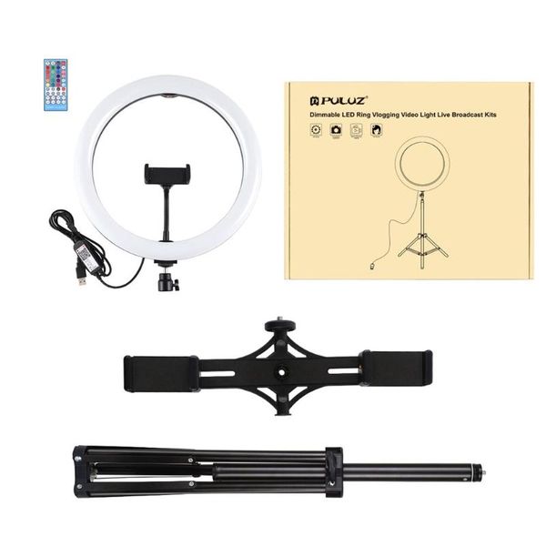 

11.8 inch 30cm rgb dimmable desktriangle bracket led ring fill light dual color temperature led ring light