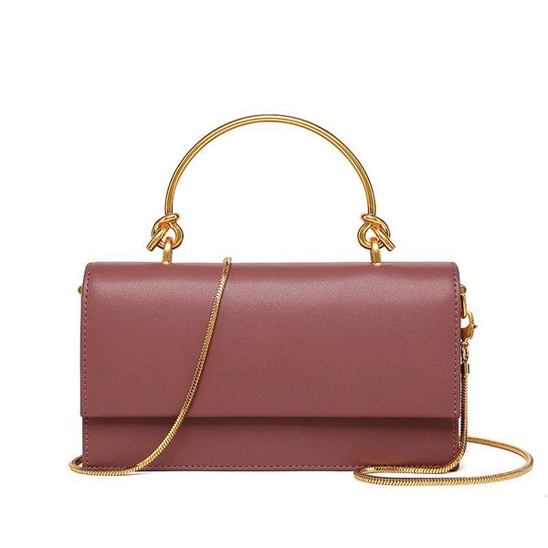 

tangde 2020 spring new arrival solid color luxury leather minimalism handel golden chain flap tote purse