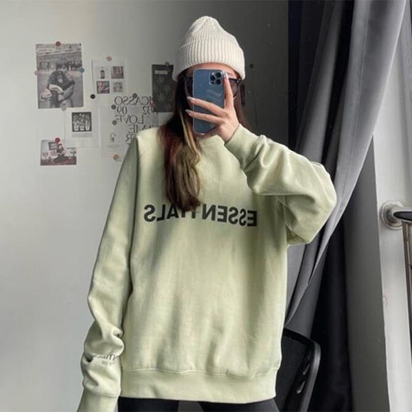 

plush fear of letter double thread essentials man sweater round avocado long god sleeve neck fog green tdmnv, Black