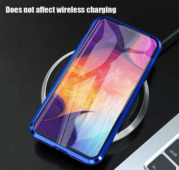 

360 magnetic metal adsorption phone case for samsung s20 plus case galaxy s8 s10 plus double side glass full qylssr dh_niceshop