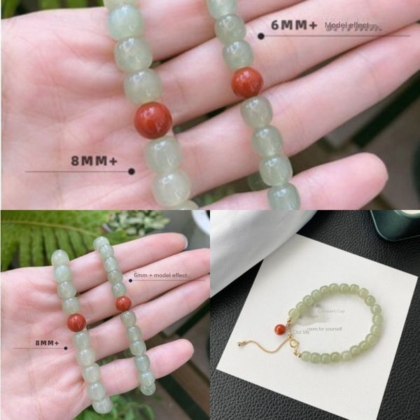 

hetian yunan red hand string female jade beads jade agate braceletagate bracelet bracelet small number of design lighthigh-level feeling bea, Golden;silver