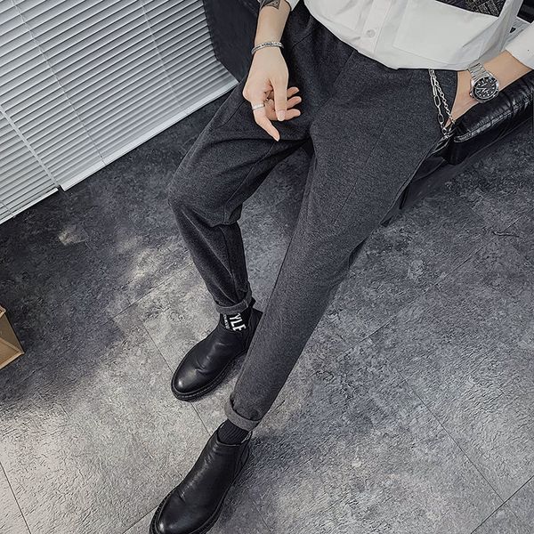 

2021 male trousers spring new plus fashion pants handsome m-3xl mw8x, Black