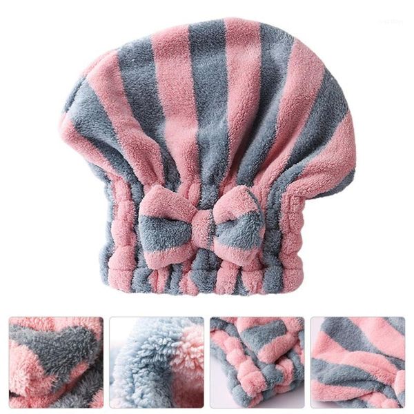 

1pc microfiber hair drying cap wrapping towel bath cap for home1
