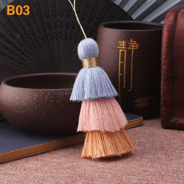 

6pcs lot 7cm three layers overlapping tassels silk fringe sewing tassel trim decorative key tassels for curtain home decoration h jllrld