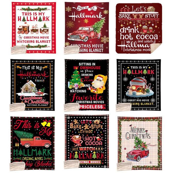 

christmas blanket 130*150cm christmas design digital printing coral fleece single layer quilt merry xmas sofa throw dhc1966