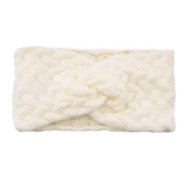 

мягкая осень зима плюшевые уха теплые твист кросс вязаные широкие волосы сплошной цвет женские сладкие вязание крючком для волос аксессуары