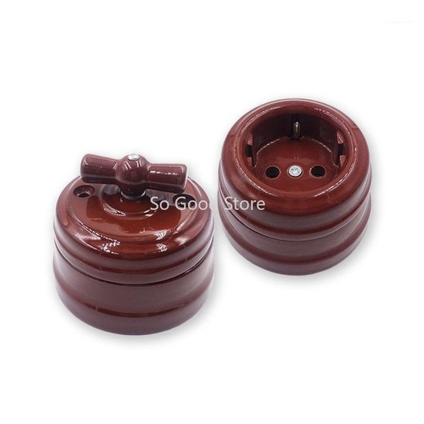 

set home improvement european ceramic knob switch socket wall lamp switch outlet1
