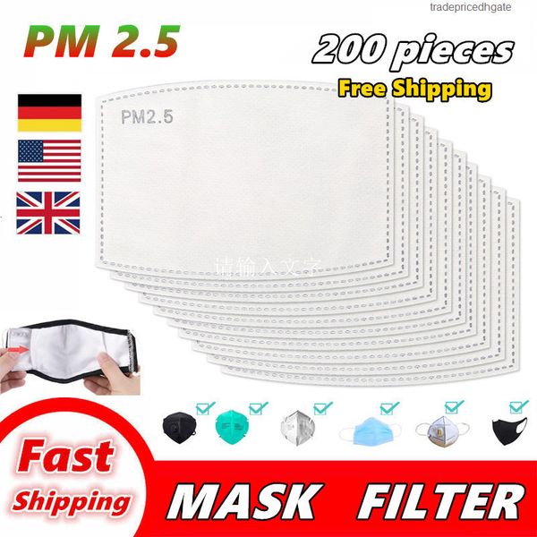 

pm2.5 for factory anti haze mouth masks 200 replaceable filter-slice 5 layers non-woven activated carbon filter face mask ga