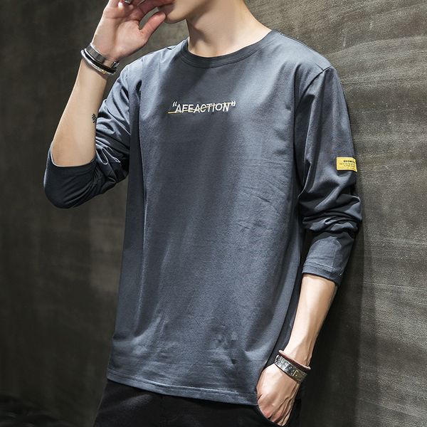 

new style men's korean long sleeve t-shirt in spring and autumn, White;black