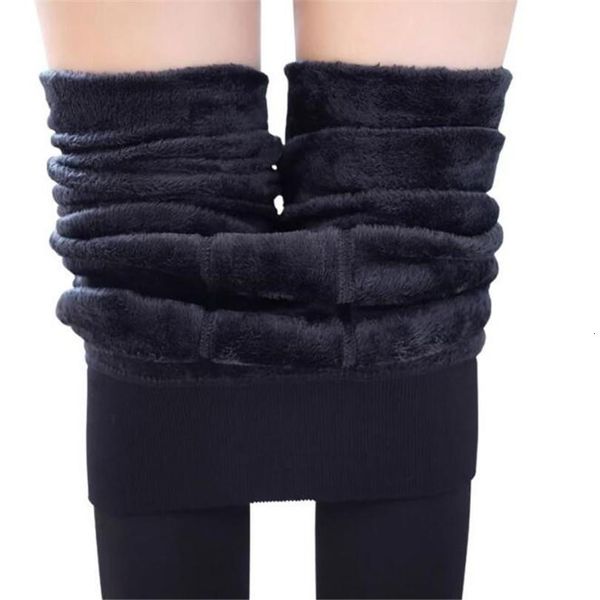 

visnxgi winter leggings knitting velvet casual high elastic thicken lady's warm black pants skinny plus size xxxl women clothing