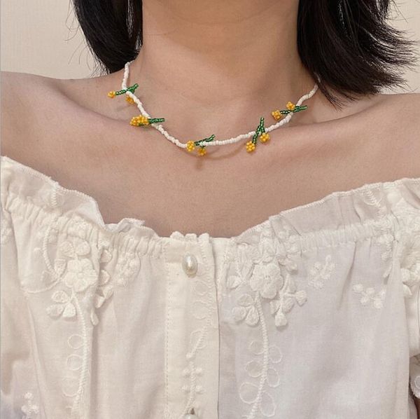 

south korea's dongdaemun purchasing the same hand-made beaded pineapple cherry fun fruit necklace necklace clavicle chain, Golden;silver