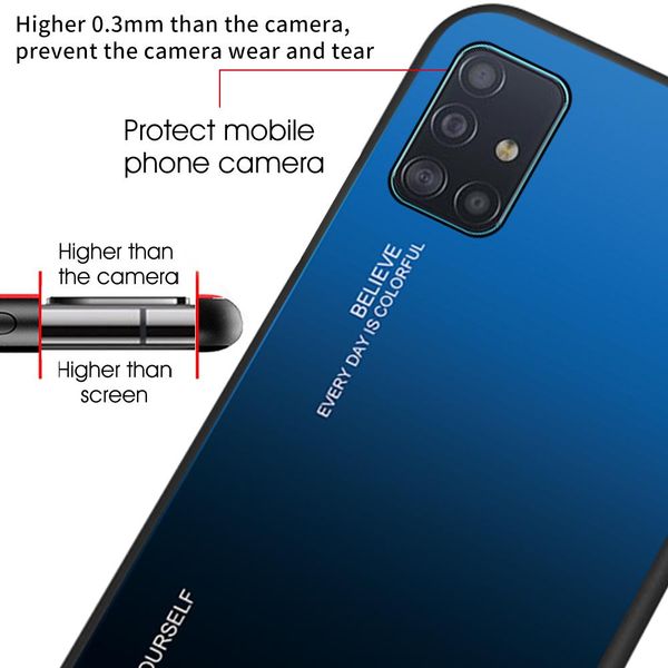 

стекло из закаленного стекла для samsung galaxy a51 case a51 a71 a515 a715 задний градиентный цветовой бампер для samsung a51 a71 a50 a70 sq