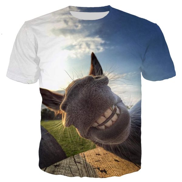 

new cool animal donkey 3d print shirts aesthetic funny horror men clothing