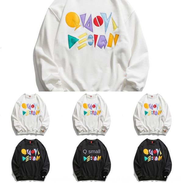 

ancient clothes road 20 autumn loose leisurestyle boysversatile graffiti embroidery long sleeve pullover pulloverembroidered pulloverpullove, Black