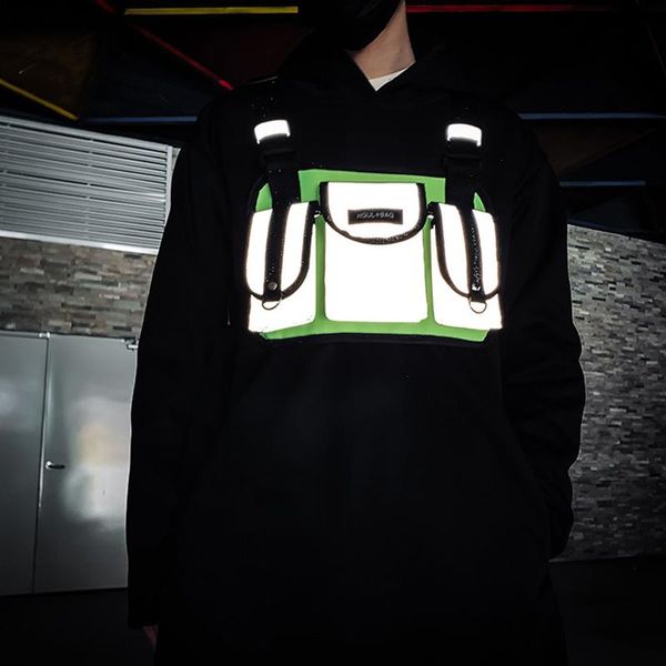 

streetwear ms chest rig bags tactical functional reflective chest bag trend vest hip hip waist bag pack kanye west