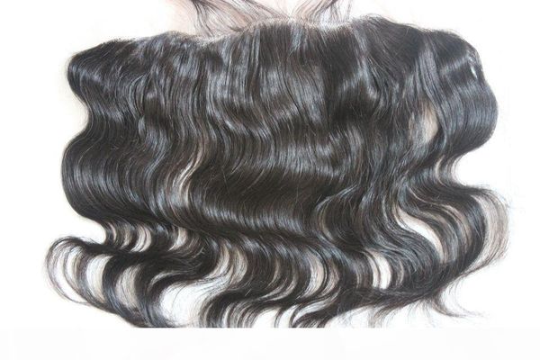 

tangle shedding 13x2 body wave lace frontal closure hand-tied lace closure full and thick human hair, Black;brown