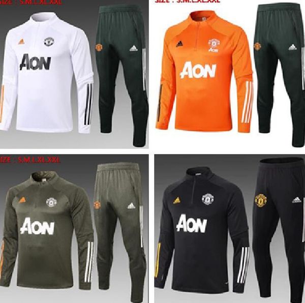 

2020/2021 man united pogba football jacket utd tracksuit 20 21 lukaku de foot lindelof men's jacket training suit, Gray;blue