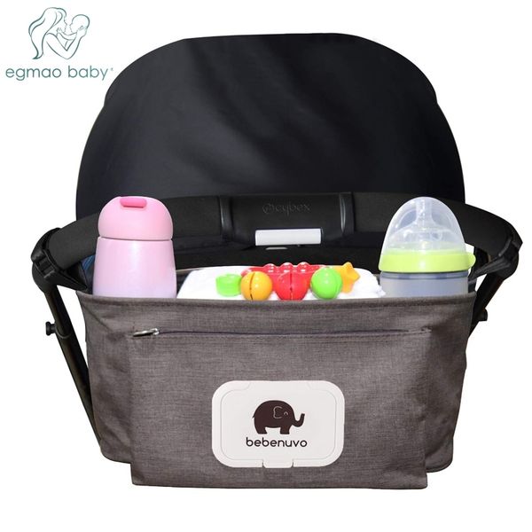 

baby stroller organizer bag with tissue pocket and cup holders extra-large storage space baby stroller accessories bag nappy bag y200107