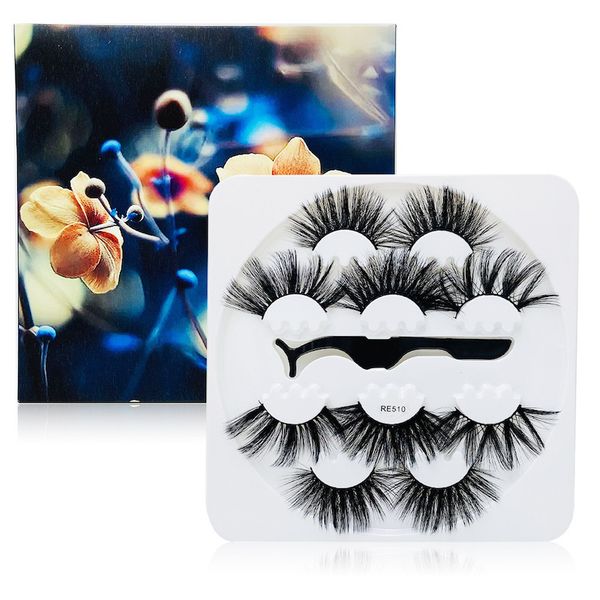

5 pairs 25mm eyelash faux 3d mink eyelashes false eyelash dramatic mink lashes big eyelash extension with eyelashes tweezer makeup