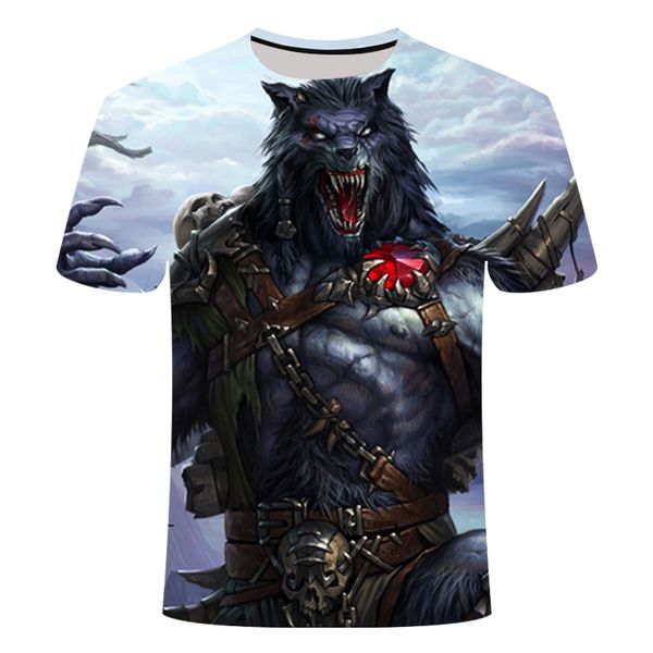 

mens men wolf printing pattern breathable 3d print shirts kawaii comics plus size men clothing
