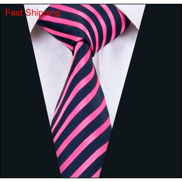 

classic silk mens neckties stripes tie sets pink tie for men tie hankerchief cufflinks set jacquard woven business qylhqb beauty888, Black;blue