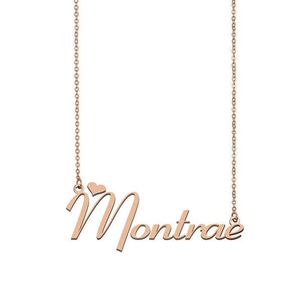 

montrae name necklace custom nameplate pendant for women girls birthday gift kids friends jewelry 18k gold plated stainless steel, Silver
