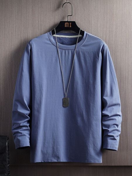 

men solid round neck tee 52mo#, White;black